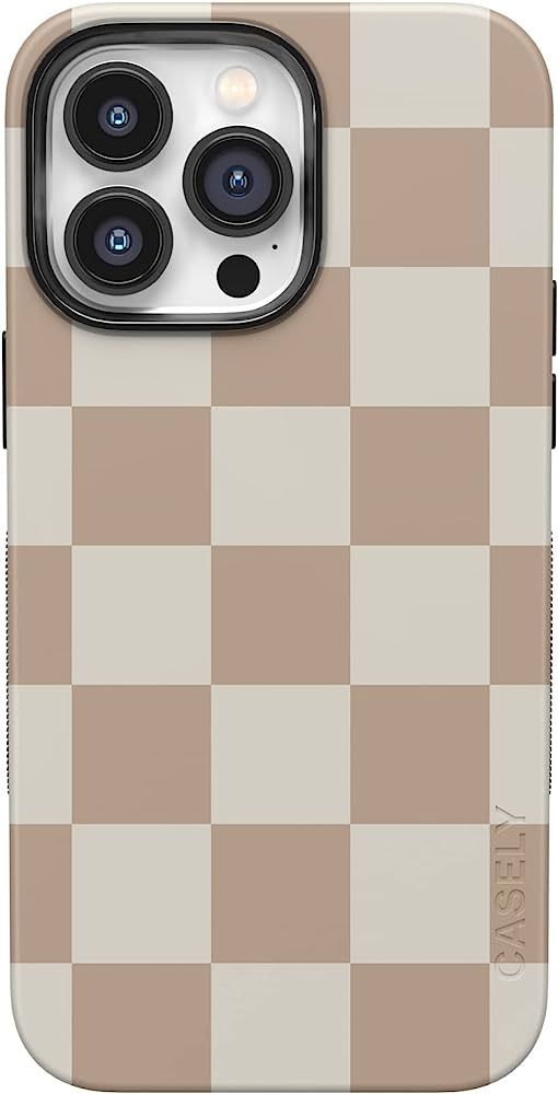 Casely iPhone 14 Pro Max Case | Compatible with MagSafe | Fit Check | Neutral Checkerboard Checke... | Amazon (US)