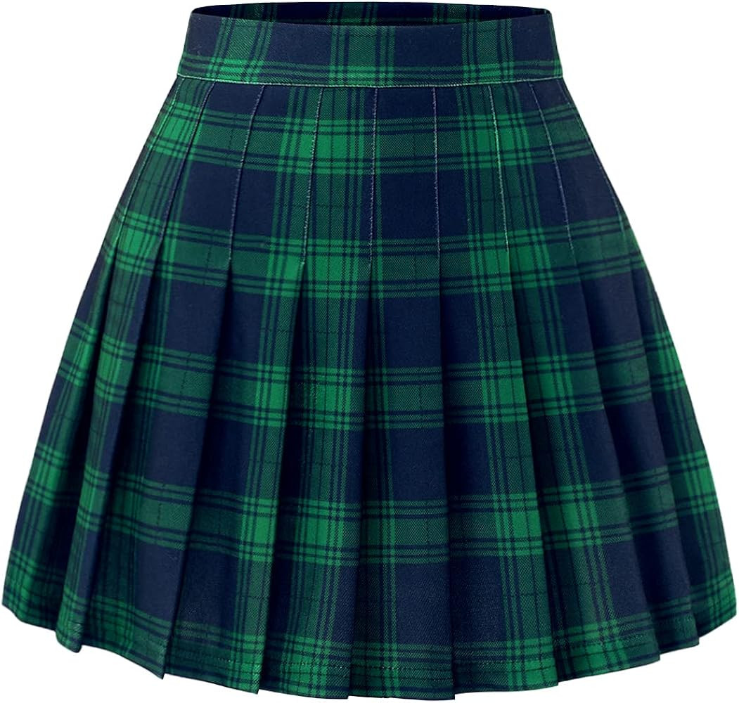 Women’s Pleated Skirt Mini Skater Basic Skirt School Cheerleader | Amazon (US)