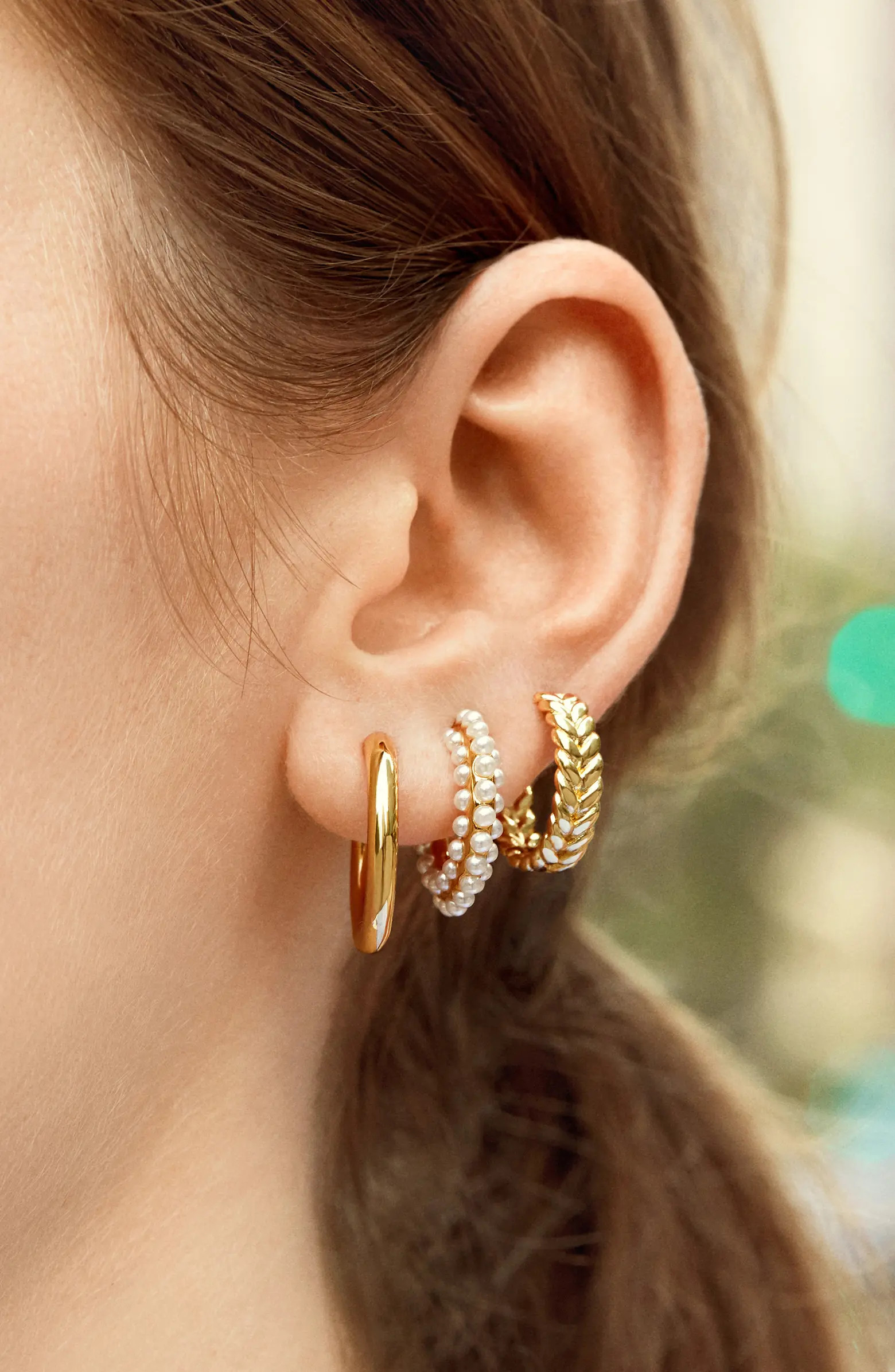 Mini Braided Hoop Earrings | Nordstrom