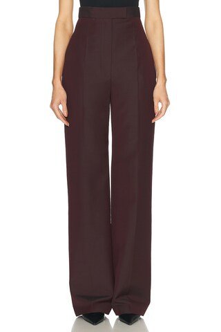 Alexander McQueen Wide Leg Trouser in Dark Burgundy - Burgundy. Size 36 (also in ). | FWRD 
