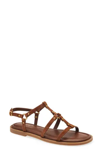 rag & bone Geo Stud Gladiator Sandal in Umber Suede at Nordstrom Rack, Size 6Us / 36Eu | Nordstrom Rack