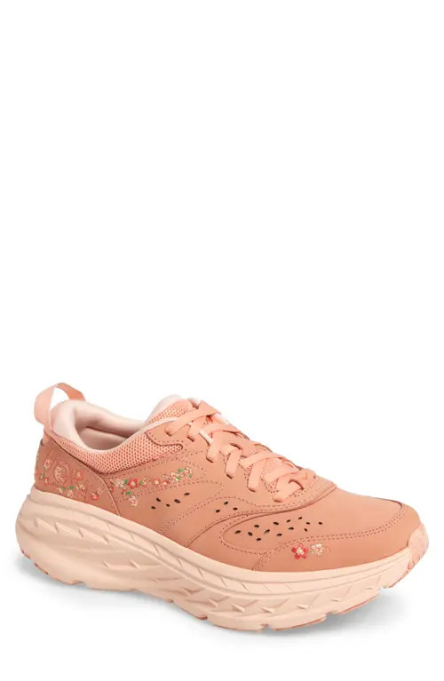 HOKA Vibrant Bloom Bondi L BP Sneaker in Dry Clay /Dawn Light at Nordstrom, Size 11 Women's | Nordstrom