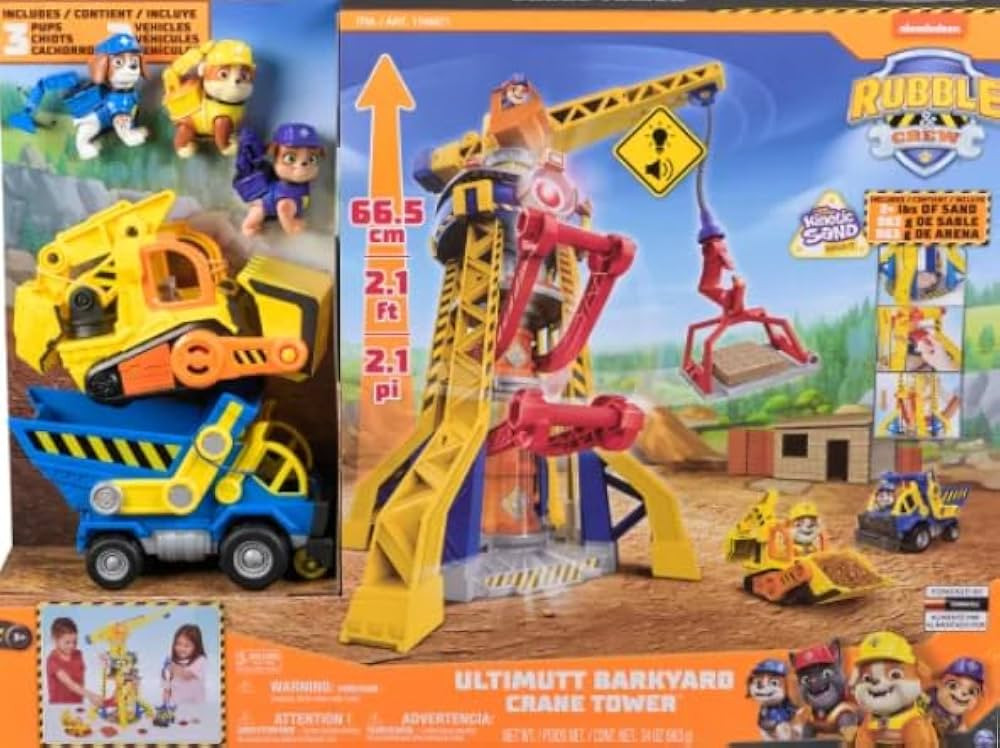 PPAWZ Patrol Rubbble & Crew Barkyard Crane Tower Set | Amazon (US)