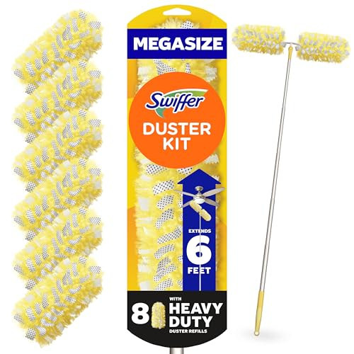 Swiffer Duster Kit with 6 ft Super Extendable Handle, Heavy Duty Starter Kit with 8 Refills | Amazon (US)