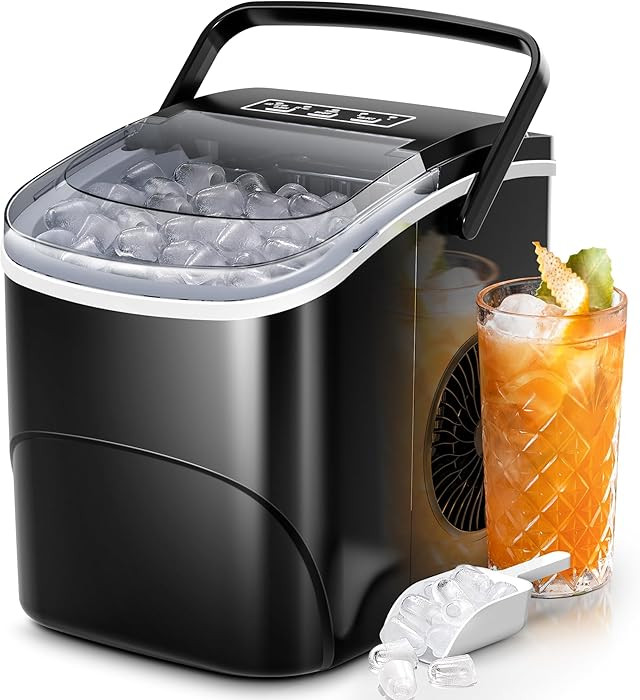 Ice Makers Countertop,26Lbs/24H,9 Cubes in 6 Mins,Portable Ice Maker Machine with Self-Cleaning,2... | Amazon (US)