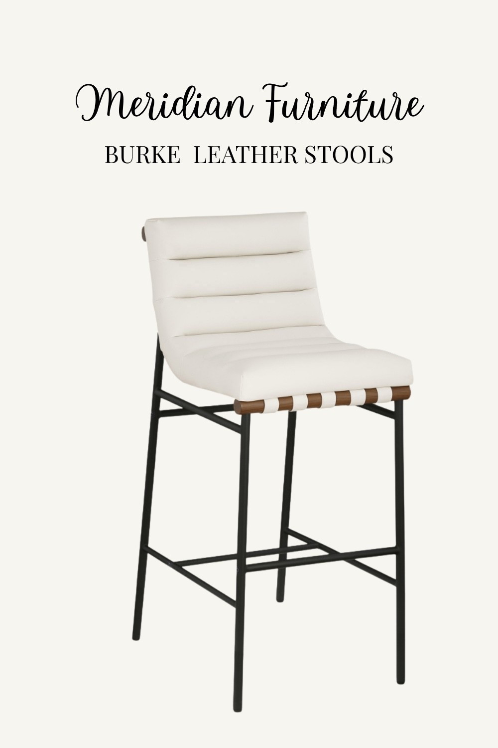 Meridian Furniture Burke Leather Stools

Cream leather bar stools by Meridian Furniture with warm wood accents and a sleek black frame. #BarStools #MeridianFurniture