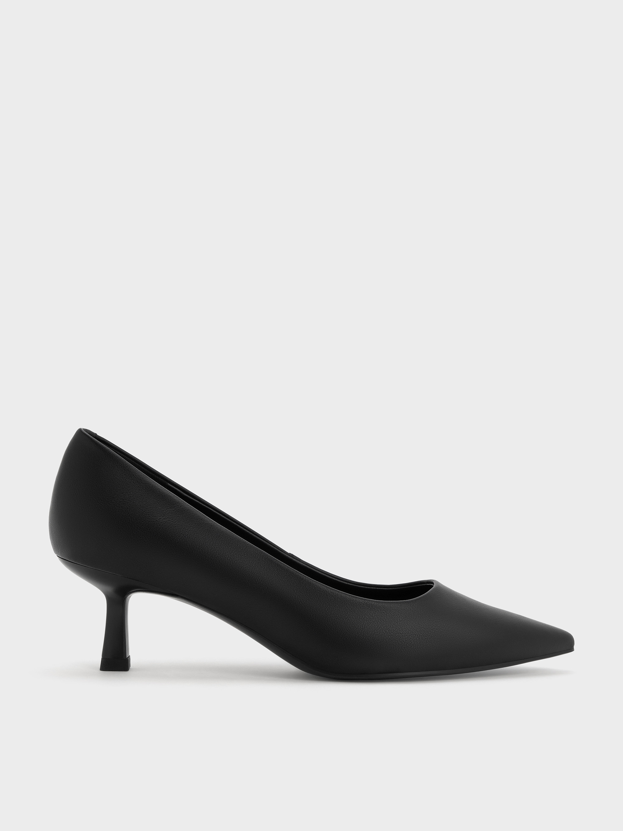 Emmy Pointed Kitten Heel Pumps
 - Black | Charles & Keith UK