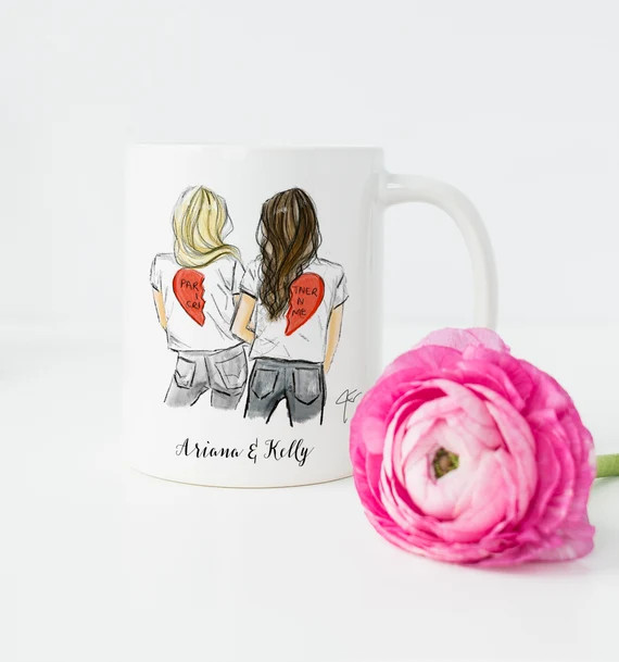 Custom name/hair Partner in Crime (MUG)By Melsy's Illustrations | Etsy (US)