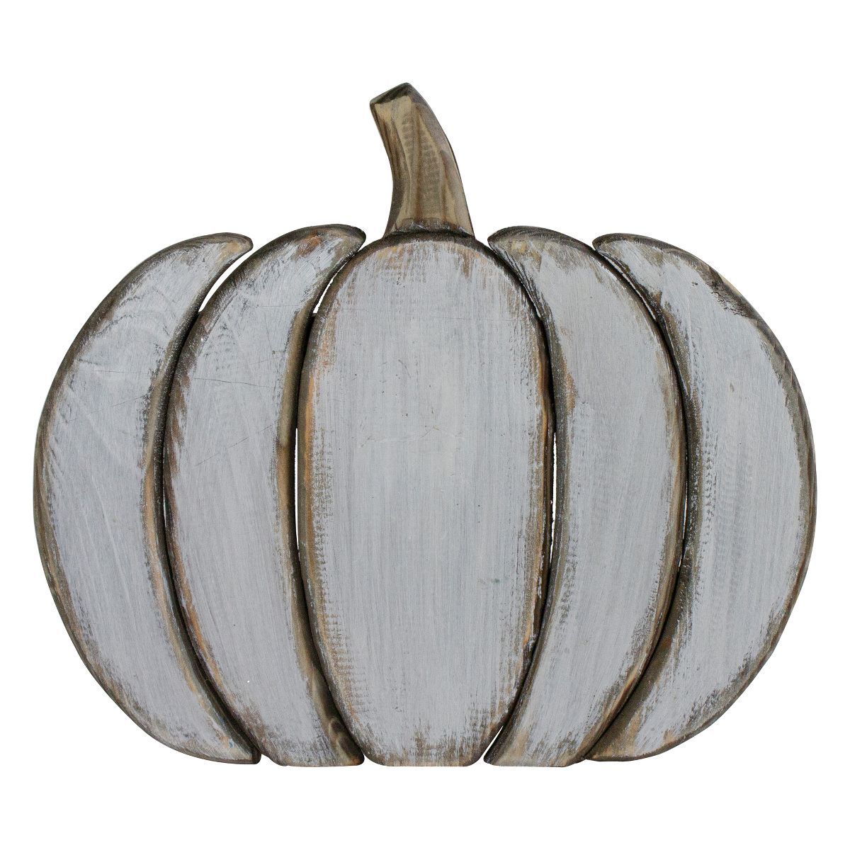Northlight 13.75 White Wooden Pumpkin Fall Harvest Decoration | Target