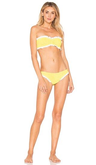 Hunza G Lucille Bikini Set in Yellow | Revolve Clothing (Global)