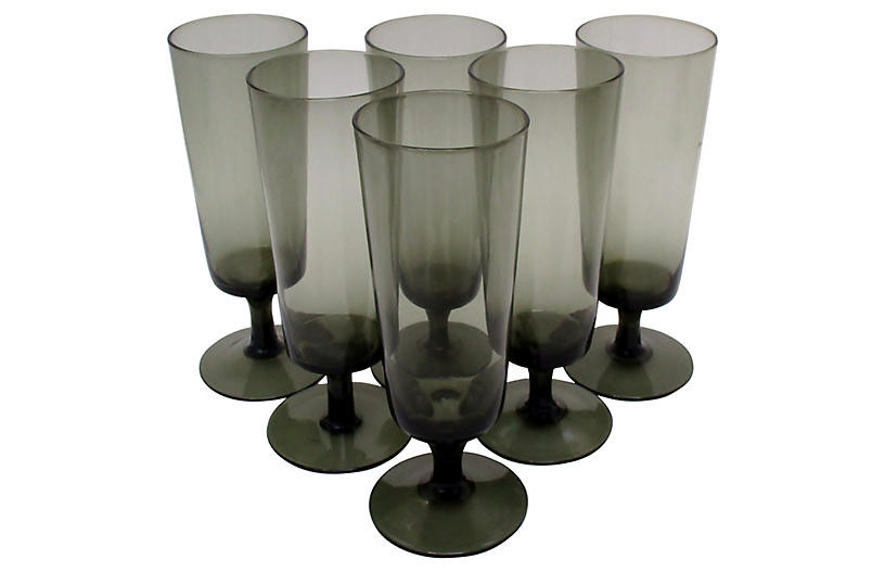 Smoke Glass Stemware, Set of 6 | One Kings Lane