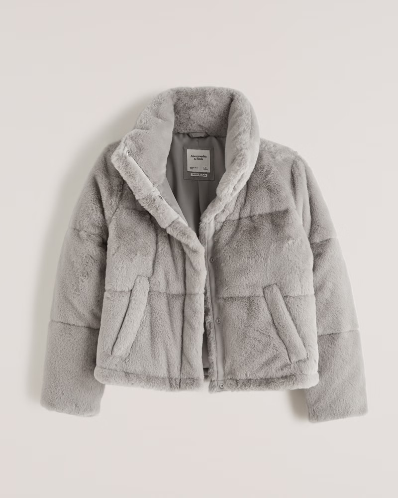 Women's A&F Vegan Leather Mini Puffer | Women's Coats & Jackets | Abercrombie.com | Abercrombie & Fitch (US)