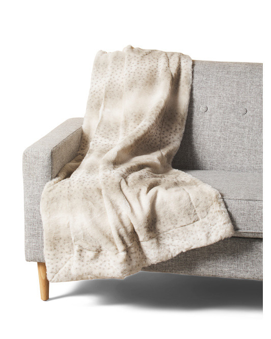 50x60 Spotted Libra Faux Fur Throw | TJ Maxx