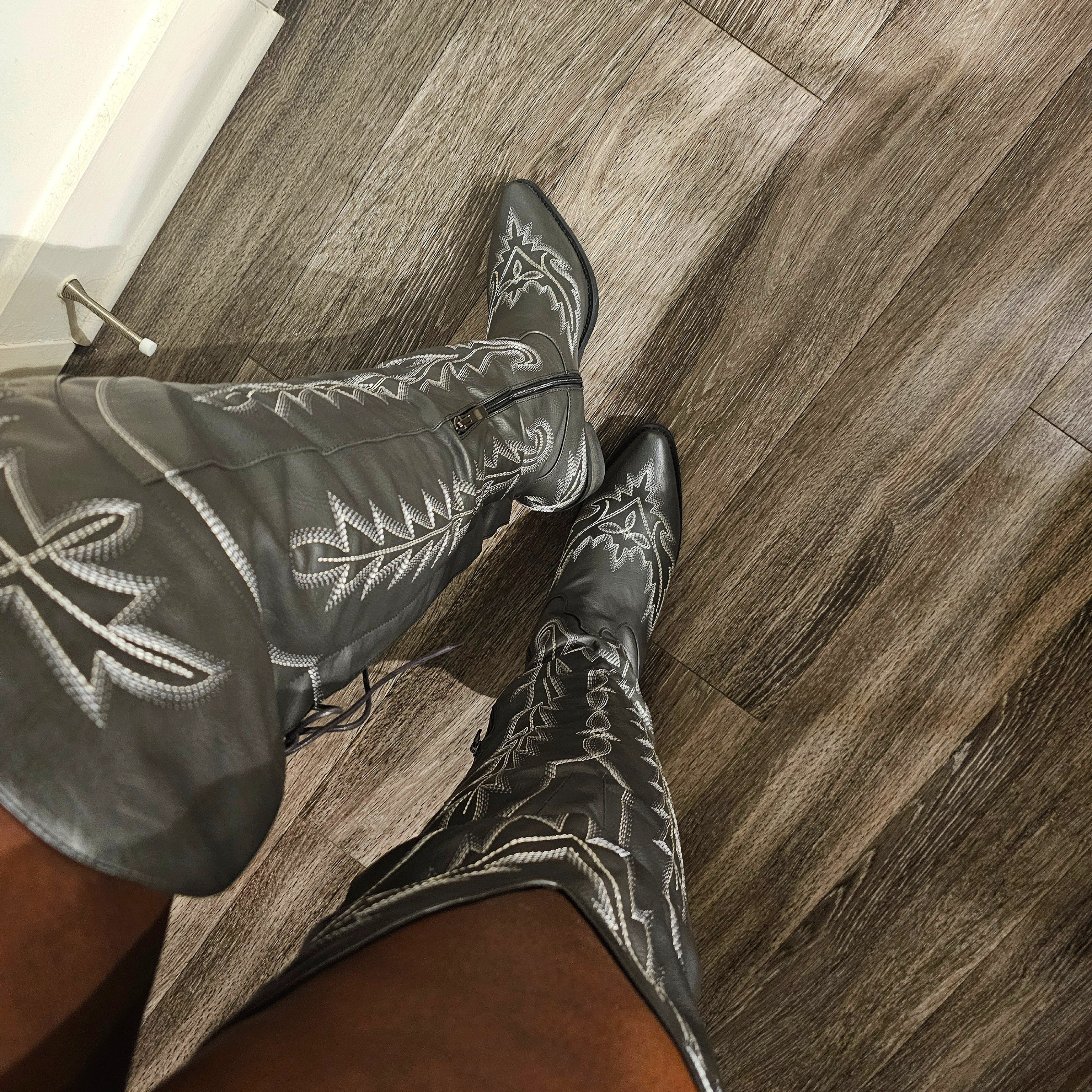 Tall girl friendly OVER THE KNEE Cowboy boots? Say less! For reference, I'm 5'9!

#LTKplussize #LTKfindsunder100 #LTKshoecrush