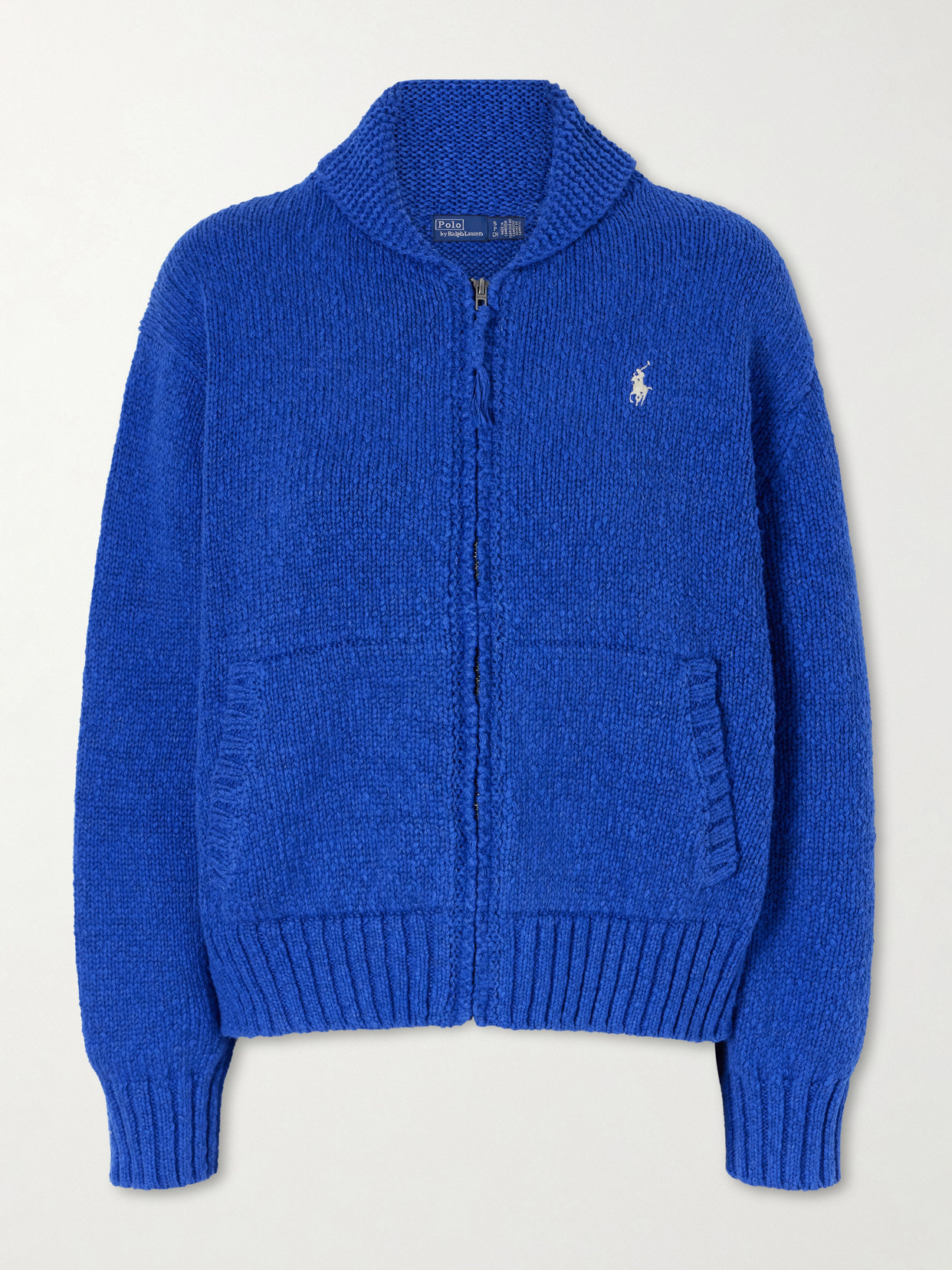 Polo Ralph Lauren - Knitted Cotton Zip-up Cardigan - Blue | NET-A-PORTER (US)