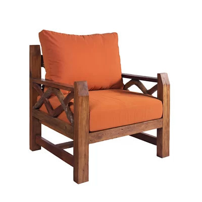 Teak Patio Chair with Sunbrella Cushions | Wayfair North America