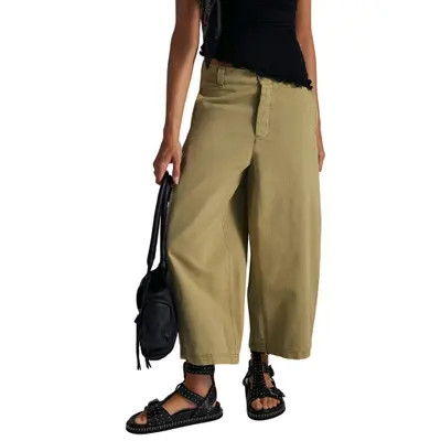Free People Lay Down Ankle Wide Leg Chinos in Brownie at Nordstrom, Size 4 | Nordstrom