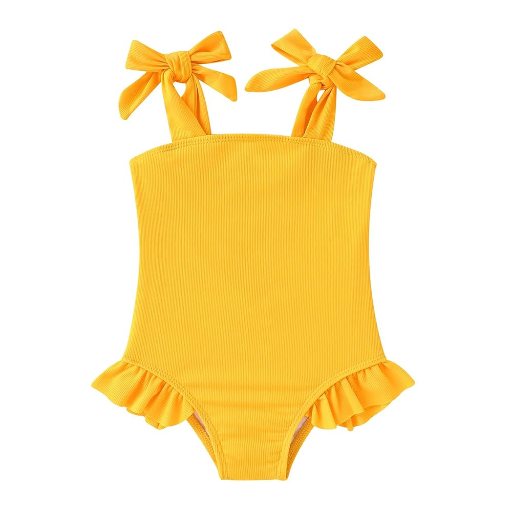 YOUNGER TREE Toddler Swimsuit Girl Color Block Stripe One-Piece Swimwear Baby Girl Bathing Suits | Amazon (US)