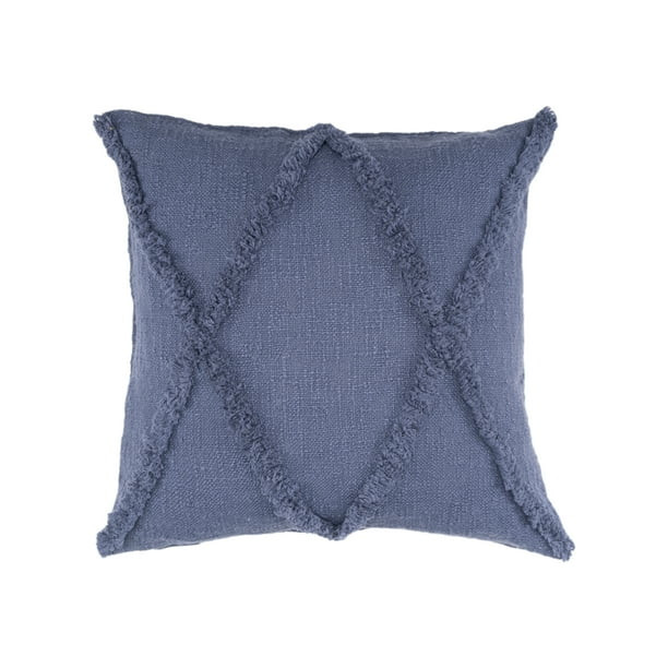 LR Home Solid Blue 18 in. Square Diamond Tufted Throw Pillow, Counter per Pack 1 - Walmart.com | Walmart (US)