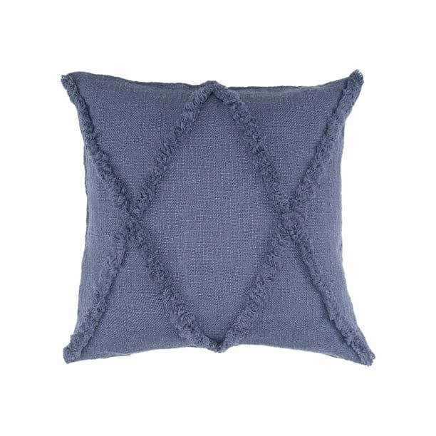 LR Home Solid Blue 18 in. Square Diamond Tufted Throw Pillow, Counter per Pack 1 - Walmart.com | Walmart (US)