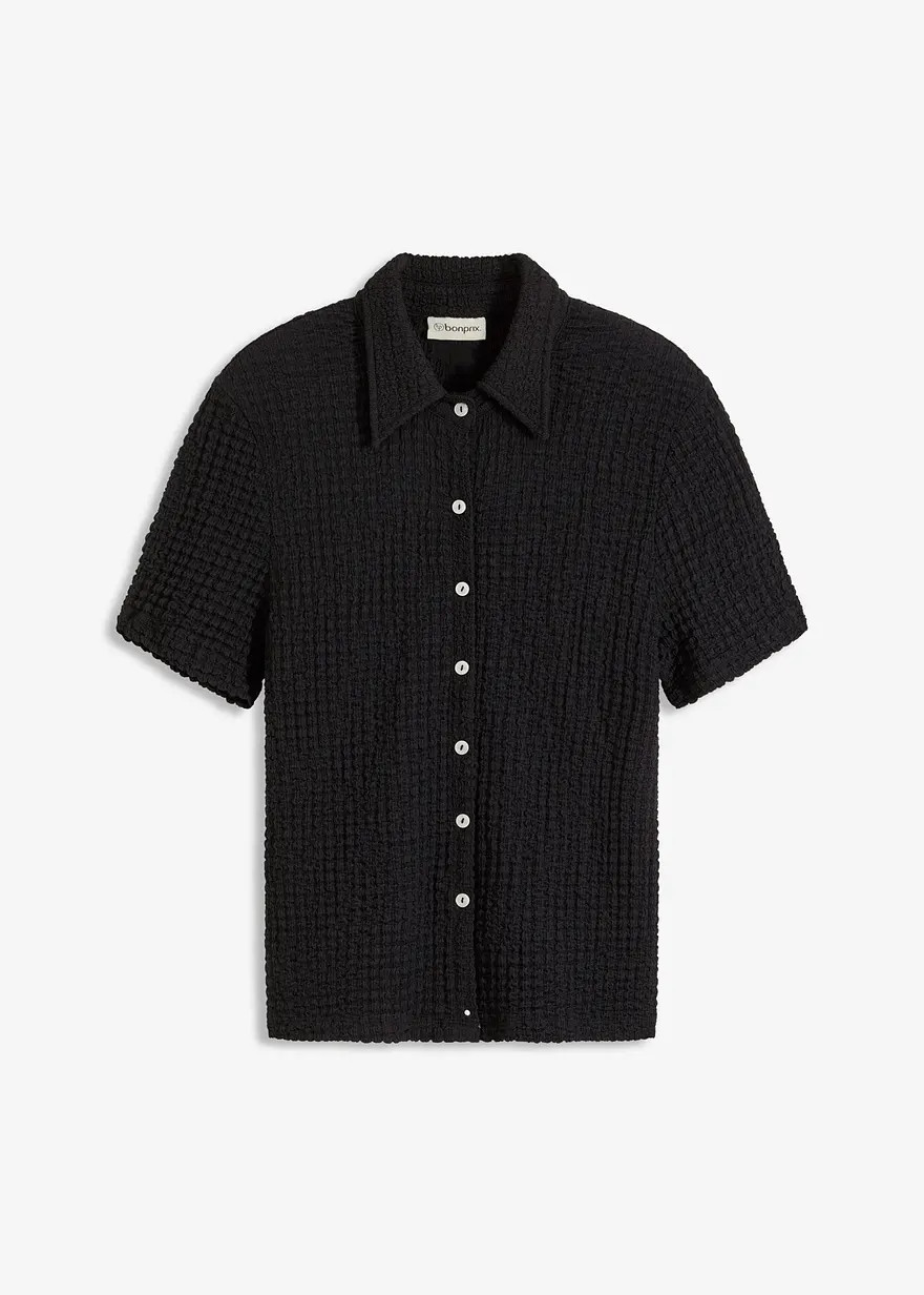elegante Shirtbluse mit Struktur - schwarz - Damen | bonprix | Bonprix DE