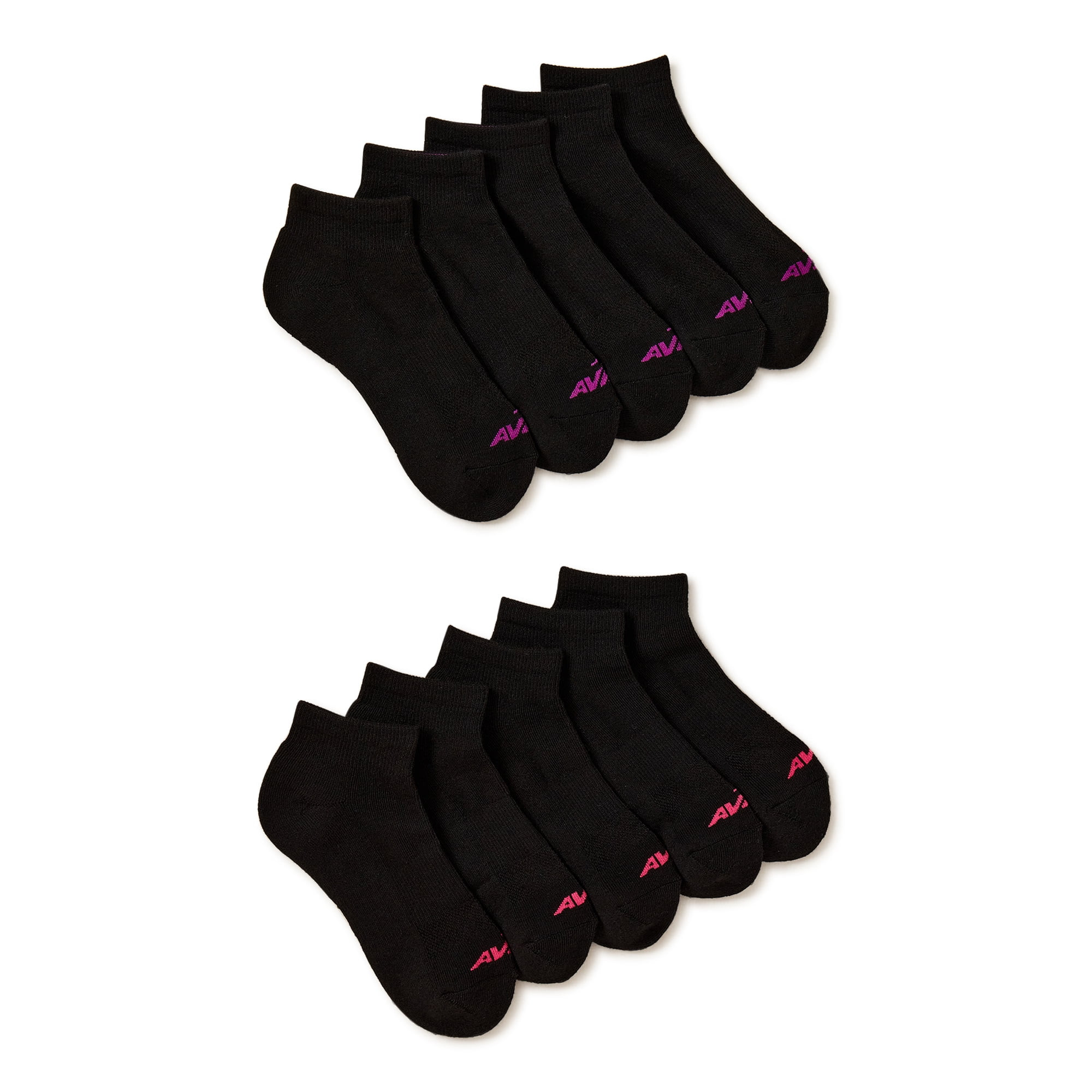 Avia Women's Performance Cushioned Ankle Socks, 10 Pack, Shoe Sizes 4-9 | Walmart (US)