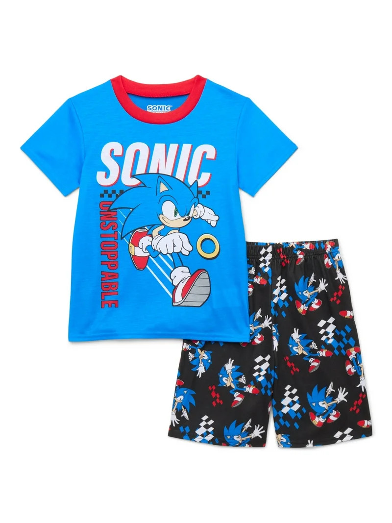 Sonic the Hedgehog Boys' Tee and Shorts Pajama Set, 2-Piece, Sizes 4-12 | Walmart (US)