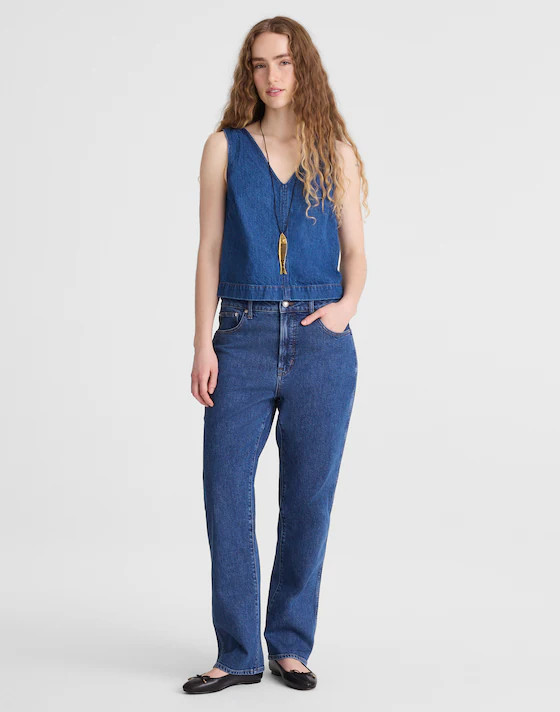 Denim V-Neck Shell Top | Madewell