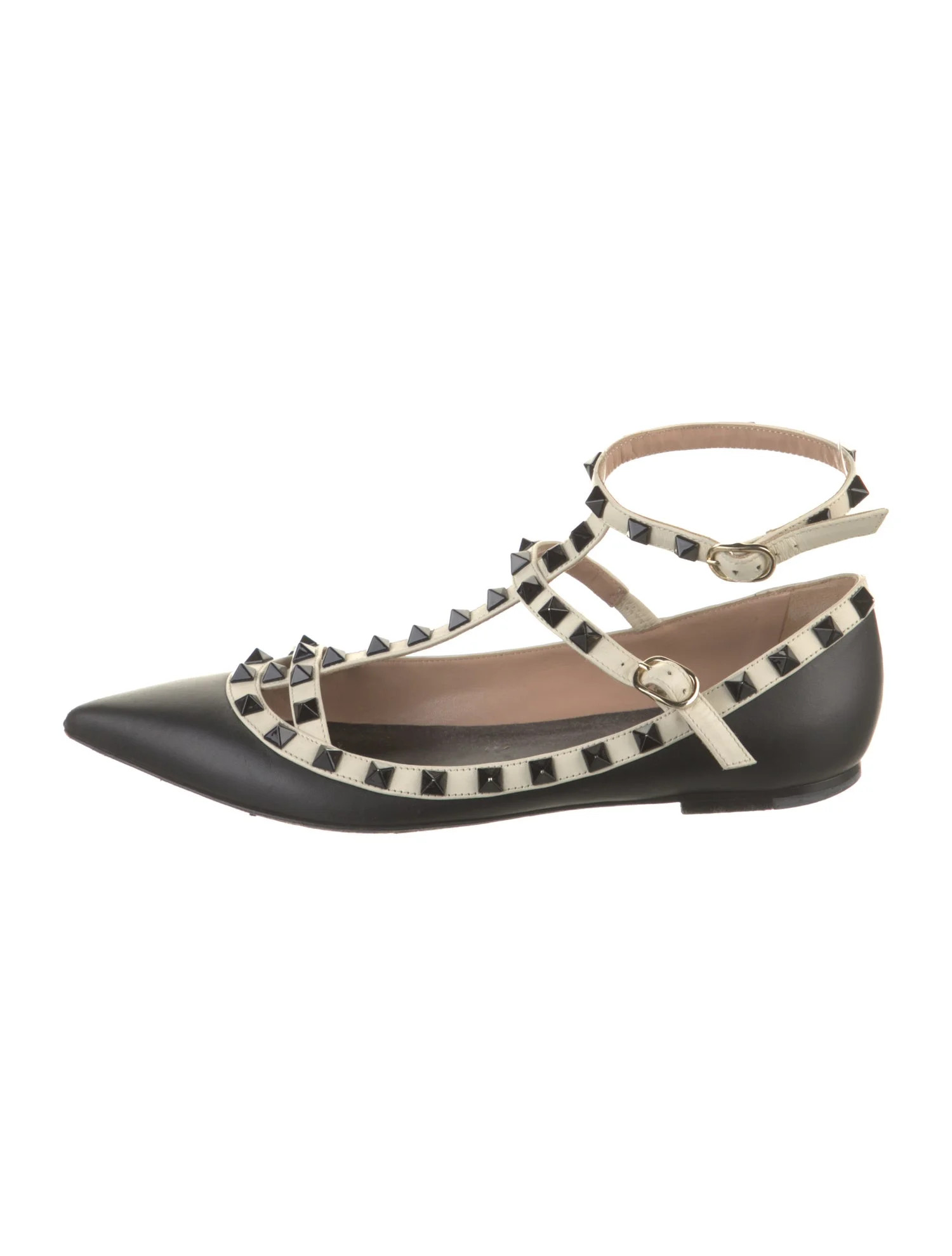 Rockstud Accents Leather Ballet Flats | The RealReal