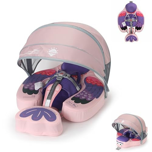 Luckclubtojoy 2025 New Baby Swimming Float Mambobaby Float Non-Inflatable Infant Pool Floats, Swimming Floaties with Improved 3D Canopy & Tail, Never Flip Over (Aa06BPurple-Aa06BPCTLOHMQ01Aa06) | Amazon (US)