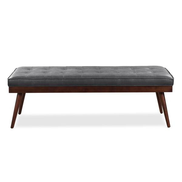 Poly and Bark Luca Leather Bench - Madagascar Cocoa | Bed Bath & Beyond
