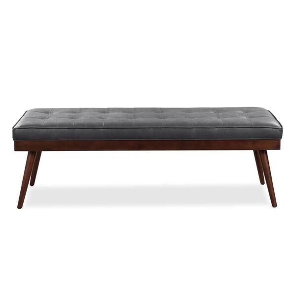 Poly and Bark Luca Leather Bench - Madagascar Cocoa | Bed Bath & Beyond
