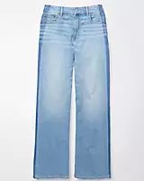 AE Dreamy Drape Stretch Side Stripe Super High-Waisted Baggy Wide-Leg Jean | American Eagle Outfitters (US & CA)