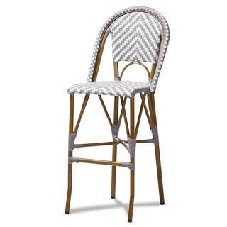 Baxton Studio Ilene 47 in. Gray and White Bar Stool 150-8991-HD - The Home Depot | The Home Depot