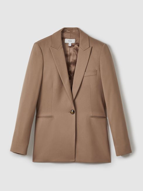 Petite Single Breasted Suit Blazer in Mink Neutral | Reiss UK