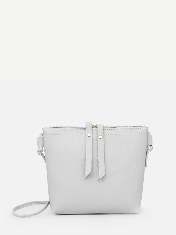 Double Zip PU Bag | SHEIN