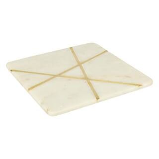 GAURI KOHLI Badajoz White Marble Cheese Board (8.0 in.)-GK5043 - The Home Depot | The Home Depot