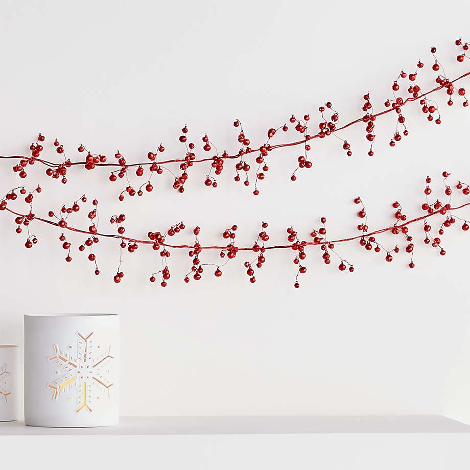 Red Jingle Bells Garland 72" + Reviews | Crate and Barrel | Crate & Barrel