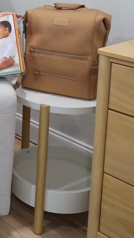Large Dagne Dover diaper backpack 25% off now. Neutral nursery bedside table with table top and under storage 

#LTKitbag #LTKbaby #LTKbump