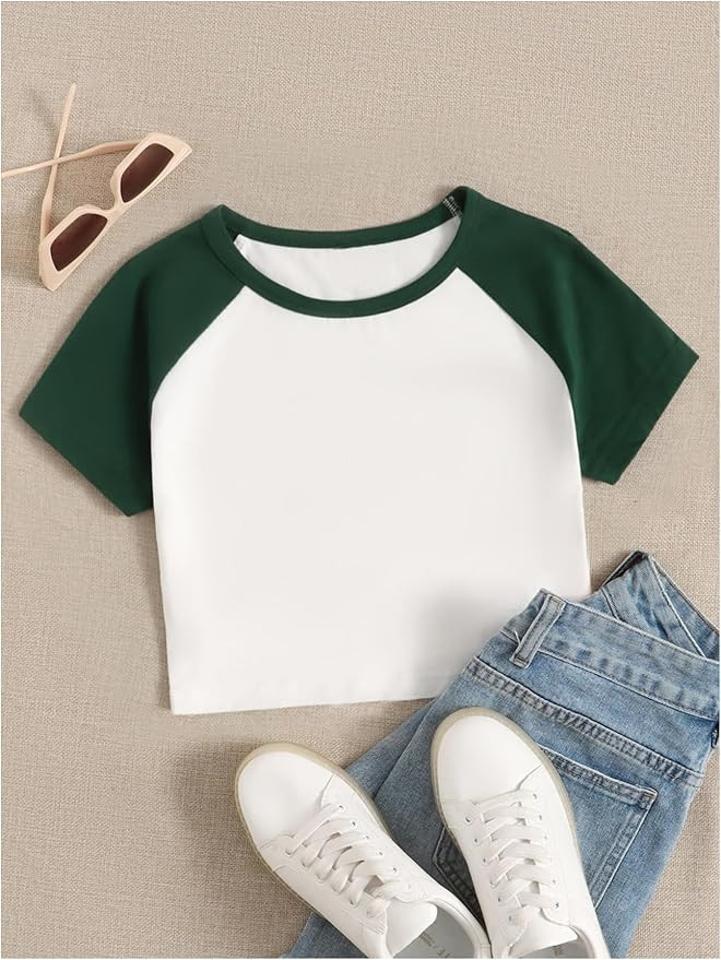 SweatyRocks Women's Embroidered Crop Top Short Sleeve T Shirt | Amazon (US)