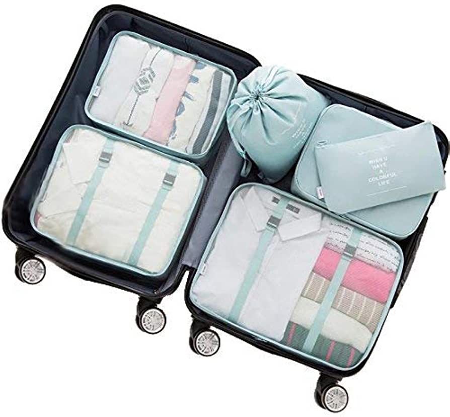 Adwaita 6 Set Packing Cubes, Travel Luggage Packing Organizers (Blue) | Amazon (US)