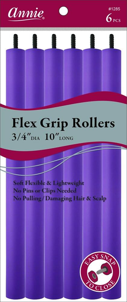 Annie Flex Grip Hair Rollers, Purple, 6 Count | Amazon (US)