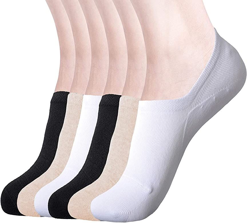 Womens No Show Socks Non Slip Flat Boat Line Low Cut Socks (3-6 Packs) | Amazon (US)