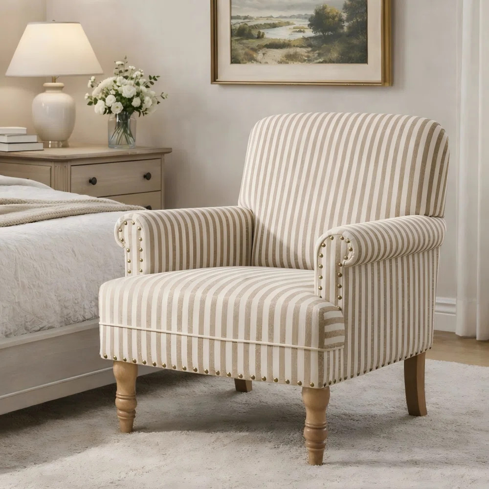 Highland Dunes Upholstered Wooden Armchair & Reviews | Wayfair | Wayfair North America