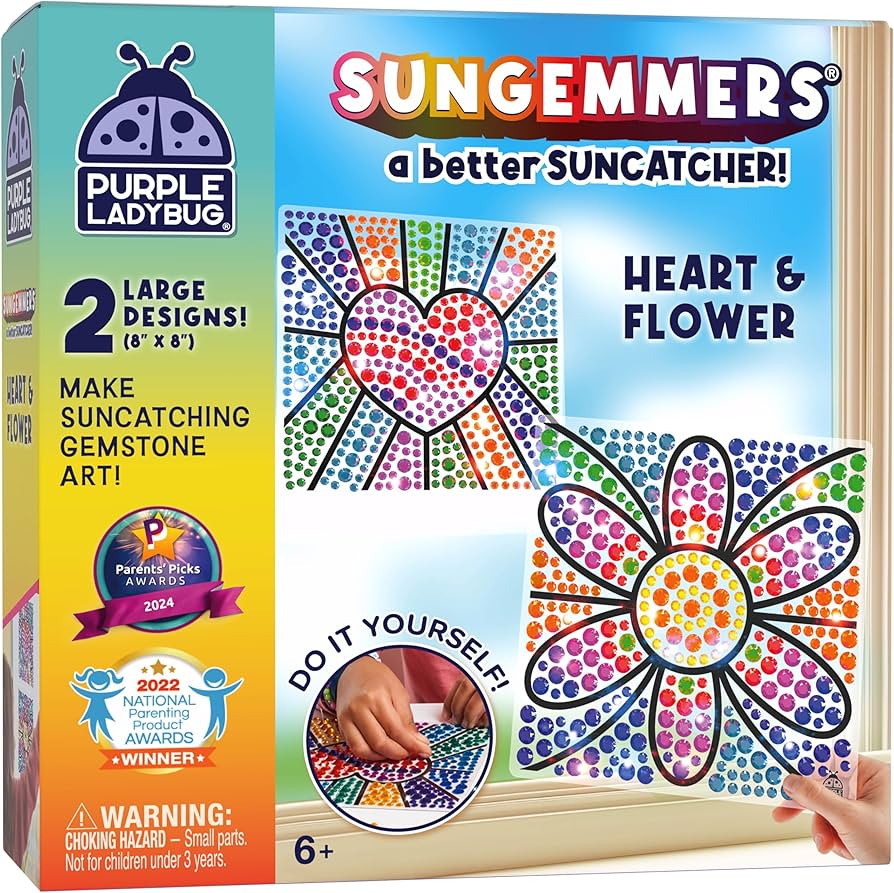 SUNGEMMERS Window Art Suncatcher Kits for Kids Crafts Ages 4-8 - Fun Birthday Gifts for 6 Year Ol... | Amazon (US)