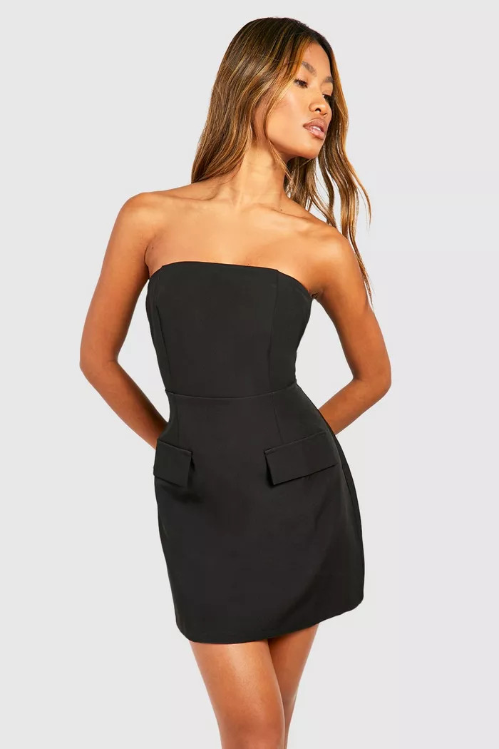 Bandeau Tailored Mini Dress | boohoo (US & Canada)