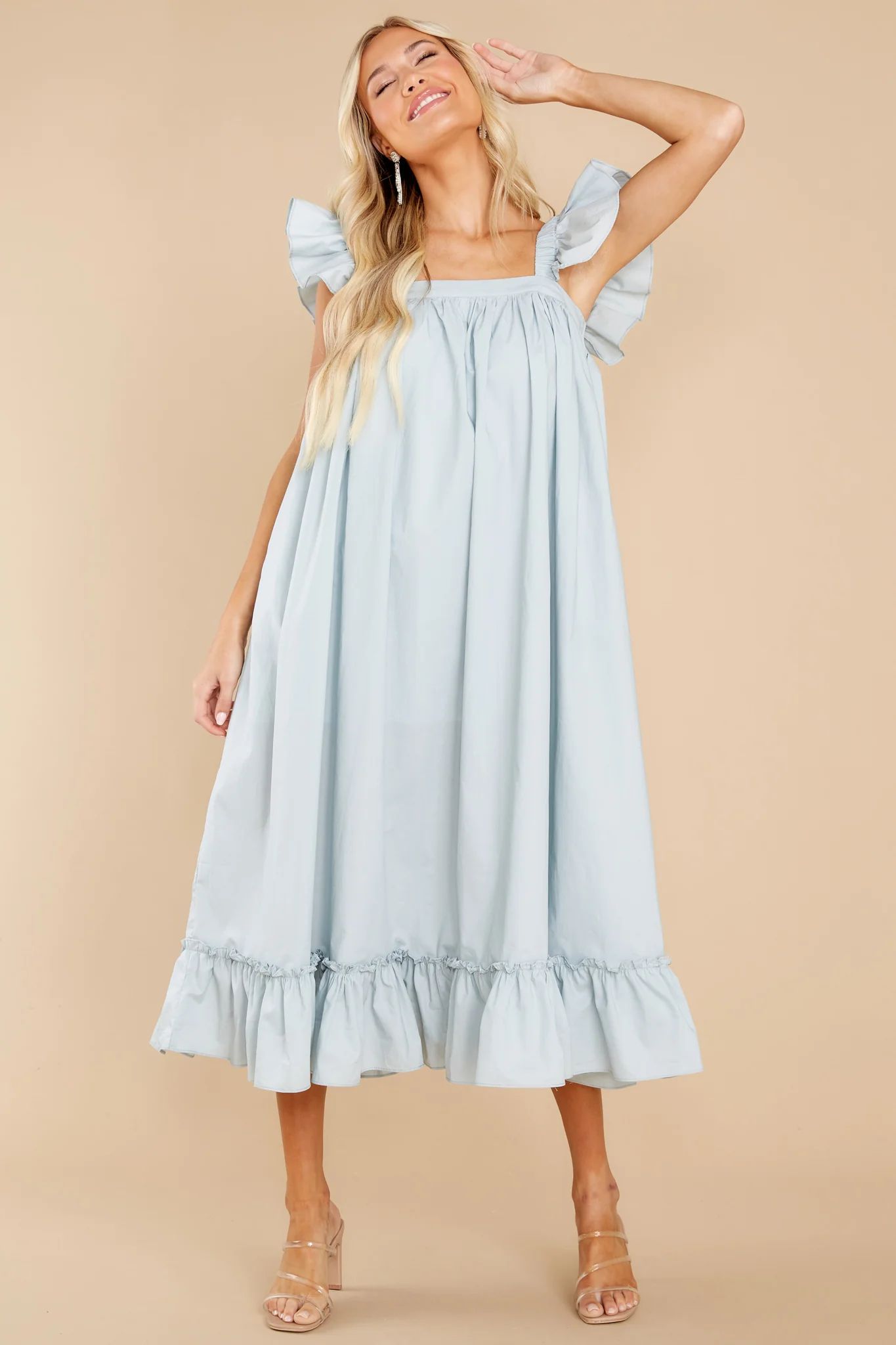 Lead From The Heart Light Blue Dress | Red Dress 