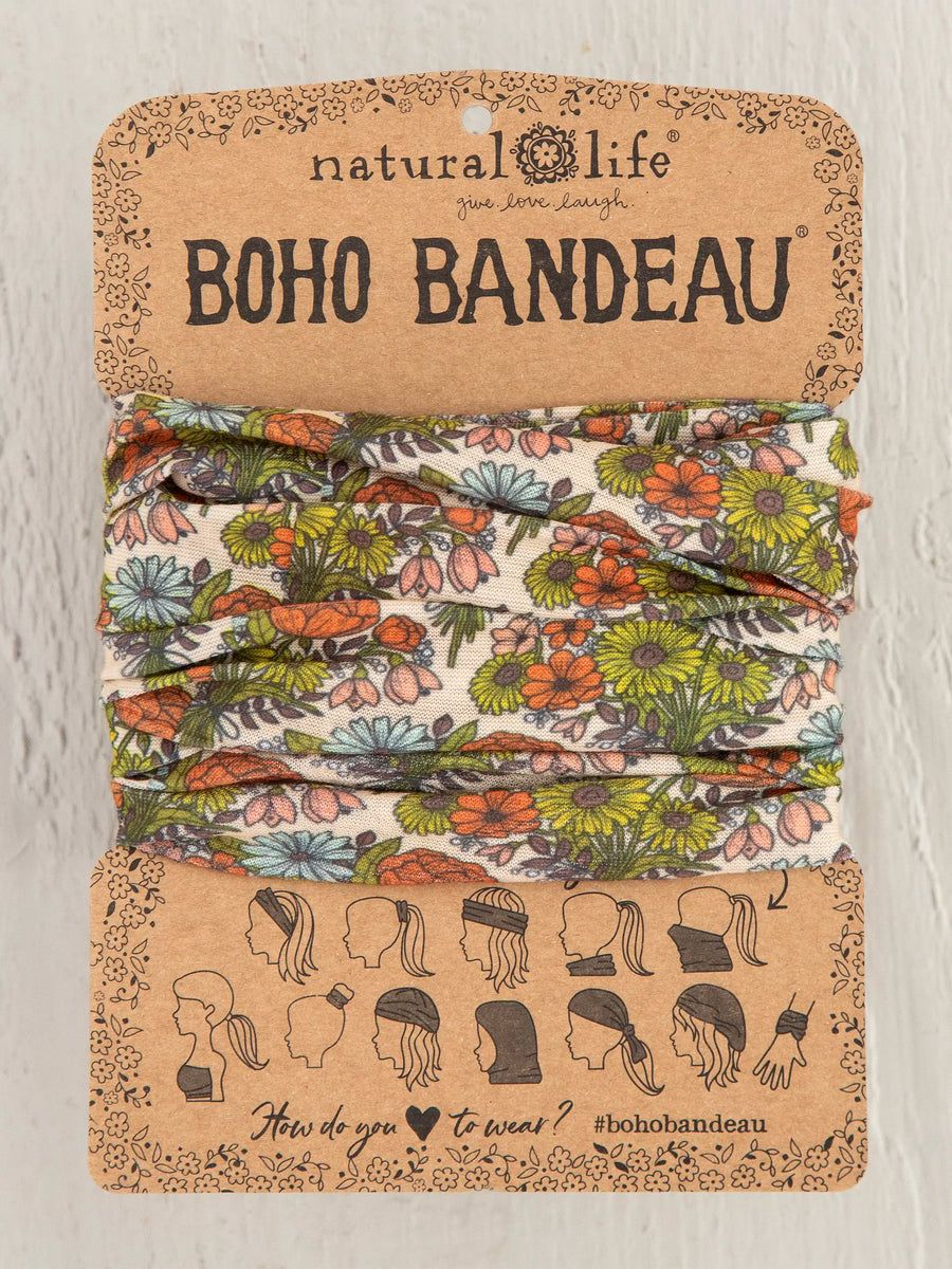 Full Boho Bandeau® Headband - Retro Daisies Cream | Natural Life