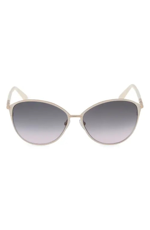 TOM FORD Penelope 59mm Gradient Round Sunglasses in Shiny Rose Gold /Smoke at Nordstrom | Nordstrom