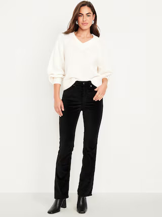 Extra High-Waisted Velvet Baby Boot-Cut Jeans | Old Navy (US)